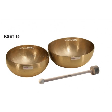 ACAMA KSET15 - FINE TUNED SINGING BOWL SET FOR SOUND MASSAGE  incl. 1 FELTSTICKS