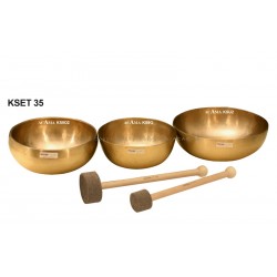 ACAMA KSET 35 - FINE TUNED SINGING BOWL SET FOR SOUND MASSAGE  incl. 2 FELTSTICKS